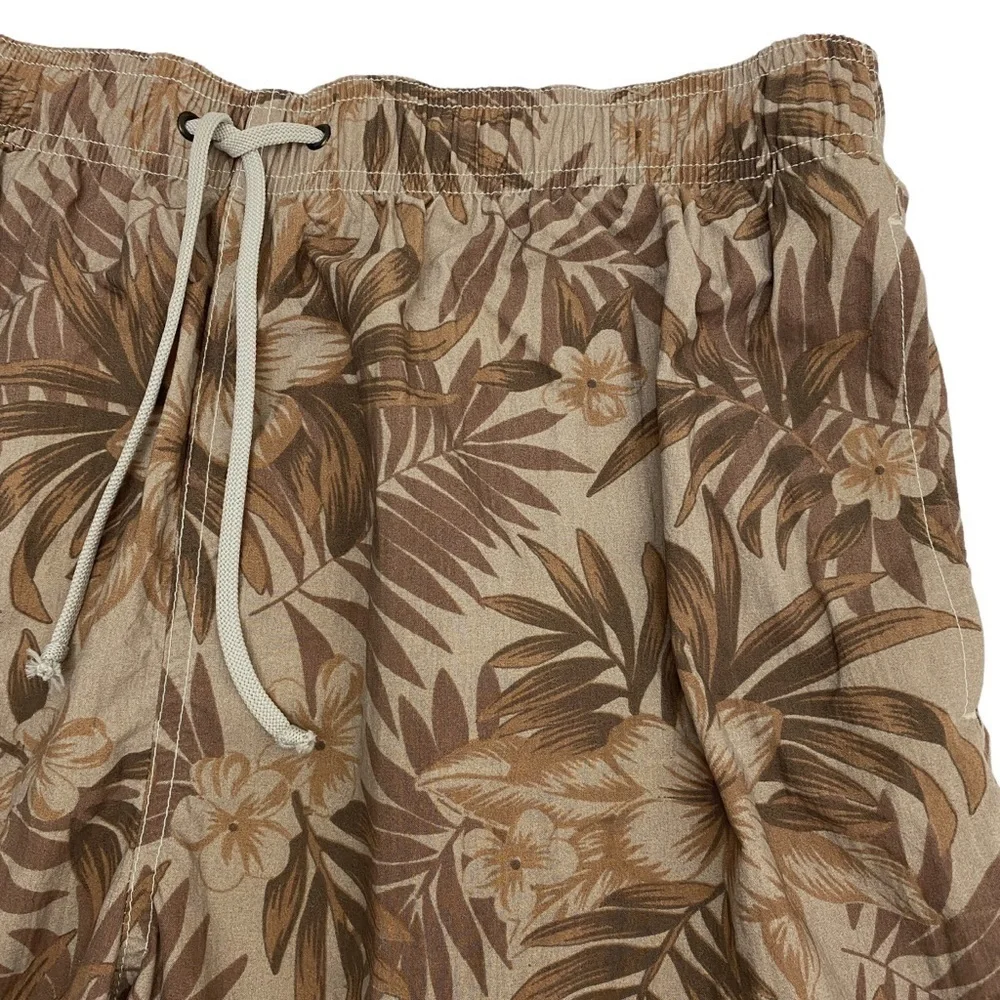 OVIESSE  Swim Trunks Medium Mens/ XXL Boys Brown Leaf